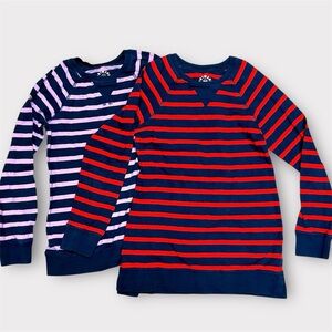 Primary Girls Long Sleeve Striped Tees Lot of 2 Size 8/9 VGUC
